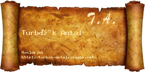 Turbók Antal névjegykártya